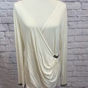 BKE Cream Asymmetrical with Black Bead Accents